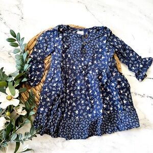 Carter's Baby Girl Navy Long Sleeve Boho Floral Dress